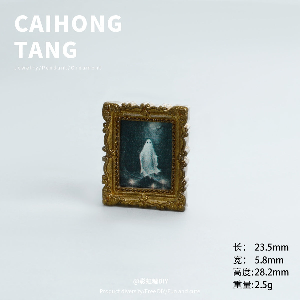 Wholesale Mini Resin Golden Ghost Photo Frame Art Decoration DIY Refrigerator Magnets